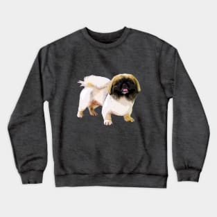 Pekingese Dog Adorable Pekinese Puppy Face Crewneck Sweatshirt